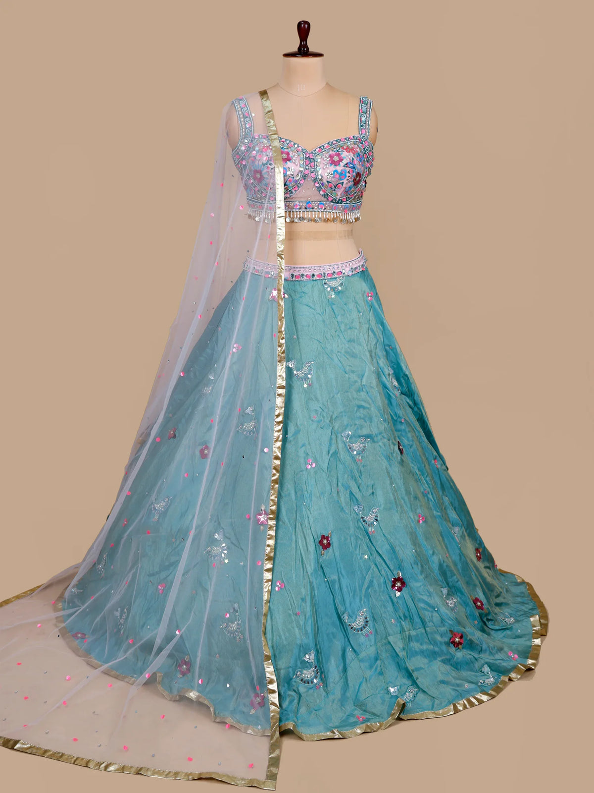 MyFashion KLS-2712 Organza Sequins Work Party Wear Lehenga Choli