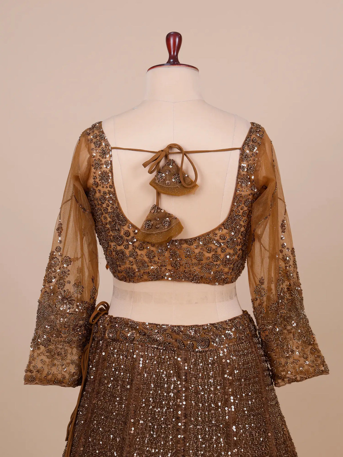 MyFashion -KLS-2819 Copper Net Lehenga With Designer Sequins Work For Wedding Functions