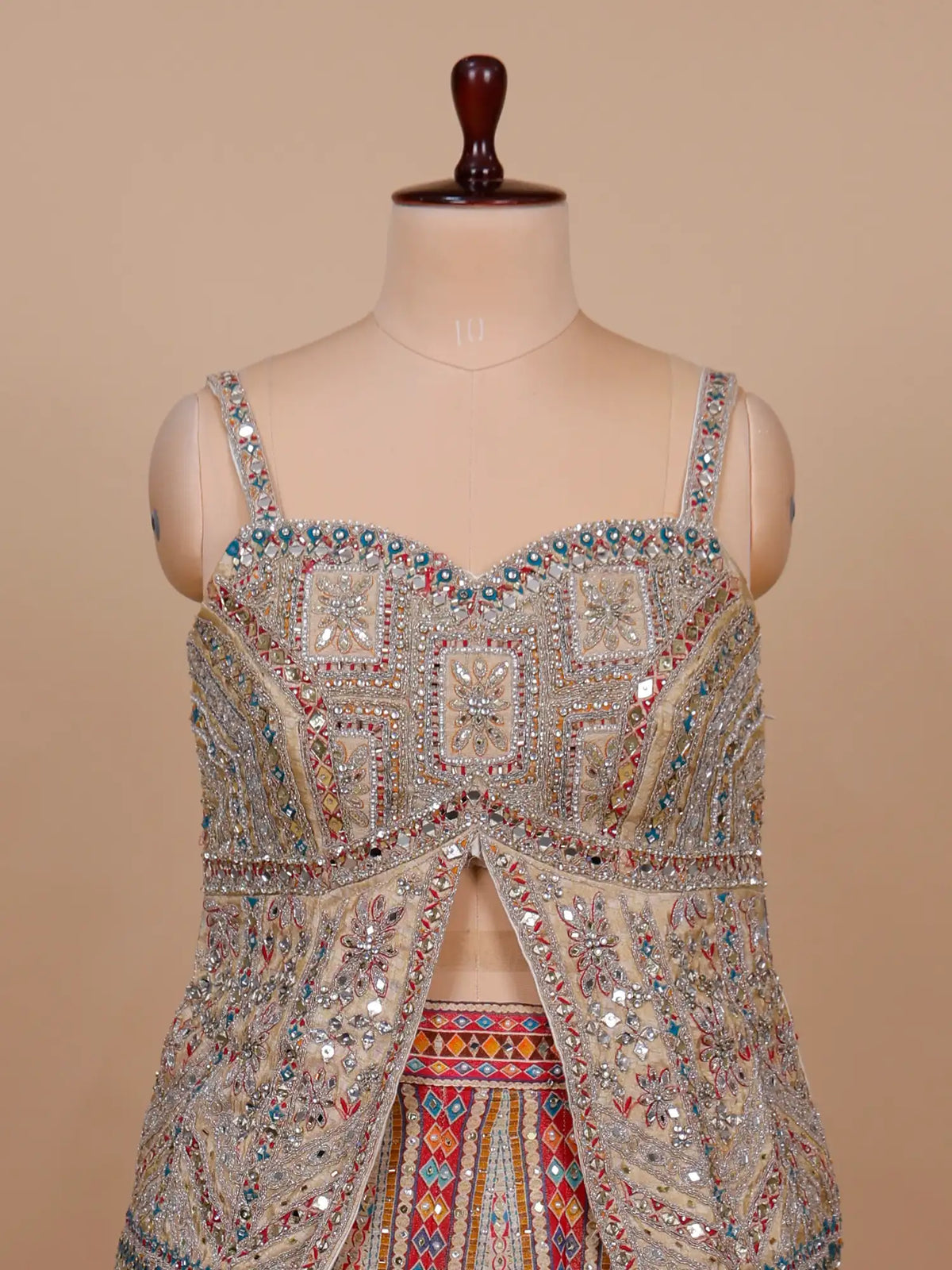 MyFashion KLS-2771 Eye Catching Bollywood Style Multi Silk Peplum Lehenga
