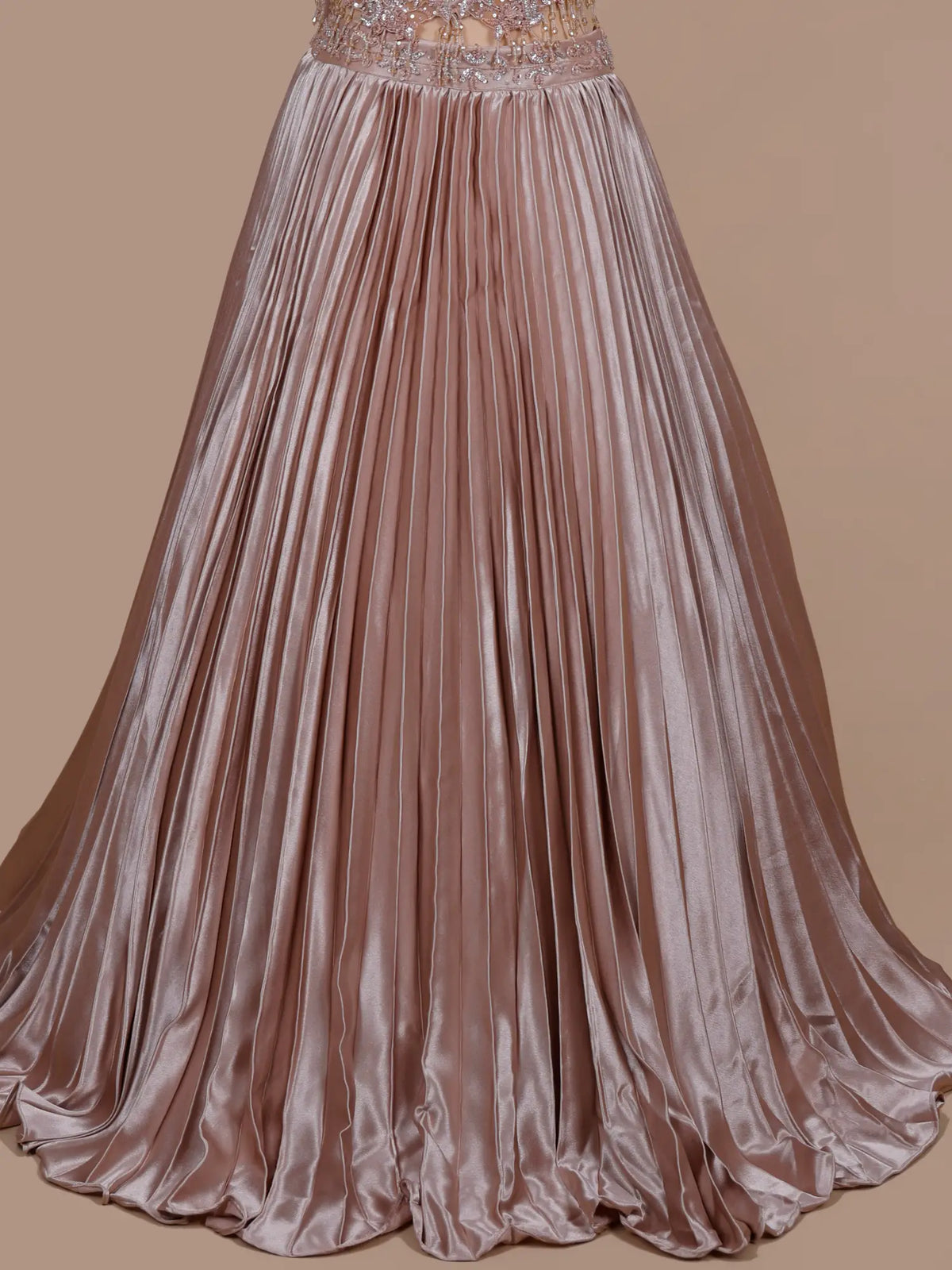 MyFashion KLS-2756 Rose Gold Satin Lehenga With Diamond Work