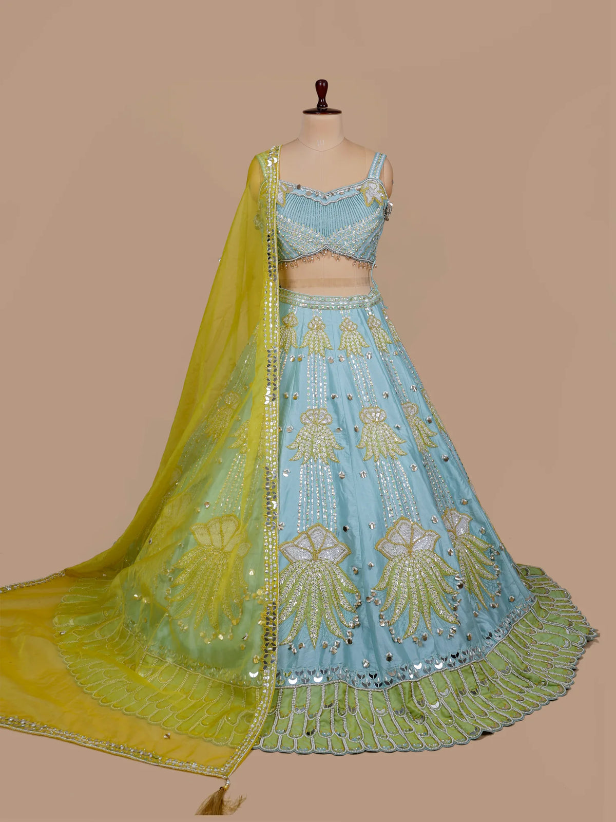 MyFashion KLS-2713 Party Wear Raw Silk Pearl Work Lehenga