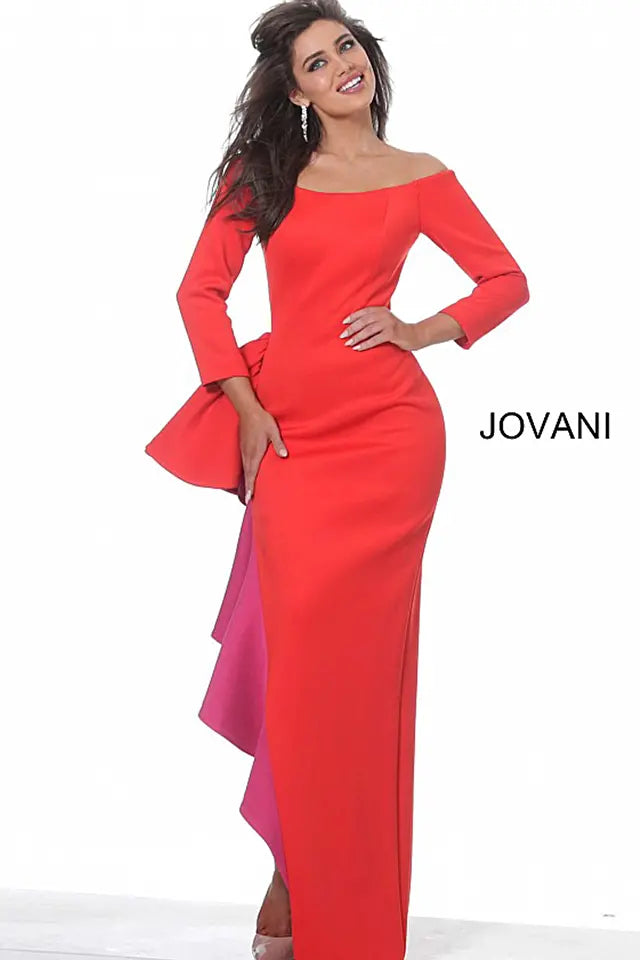 Jovani -00574 Off the Shoulder Evening Dress
