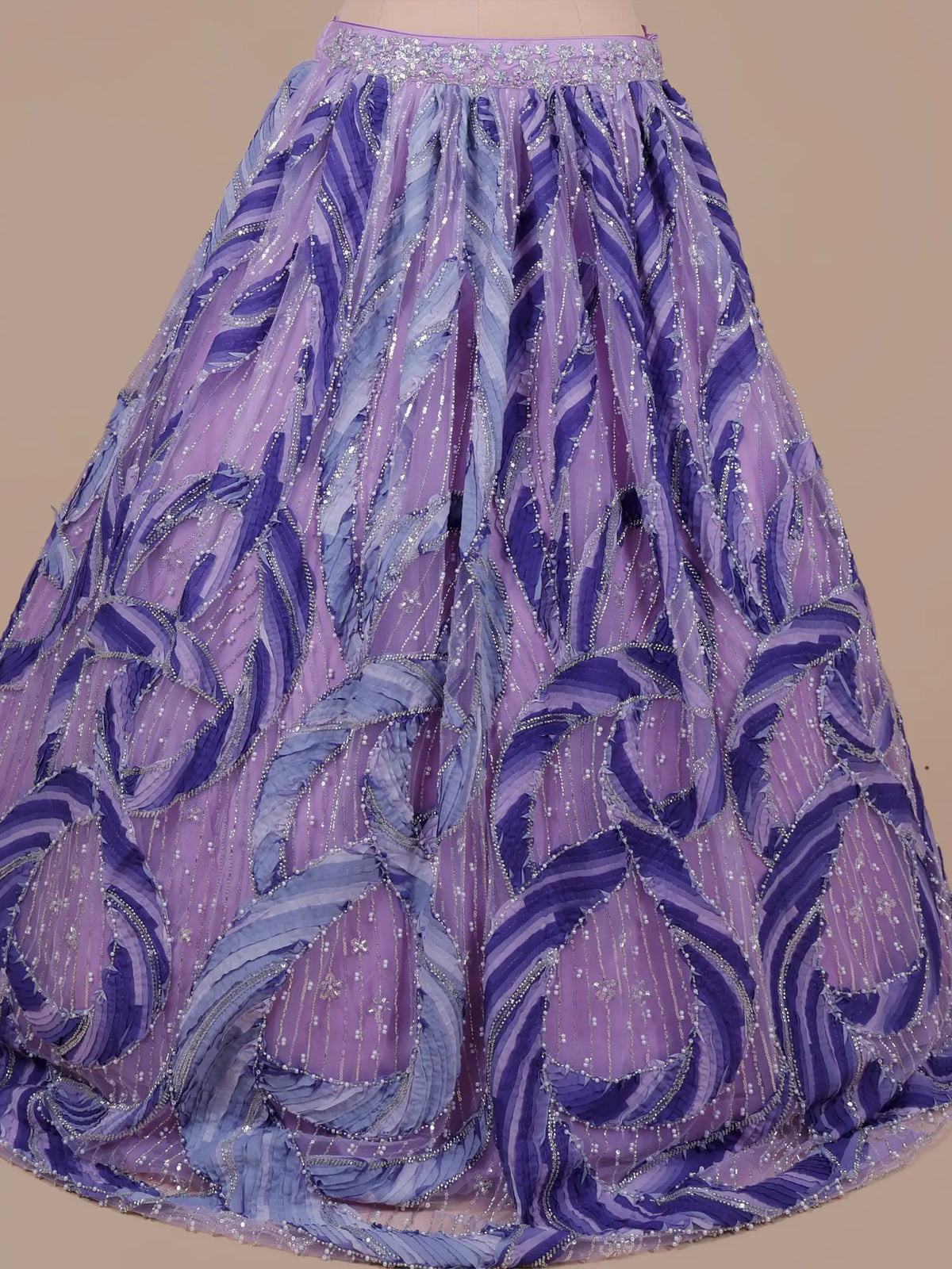 MyFashion KLS-2801 Stylish Lavender Net Lehenga Choli With Pearl Work