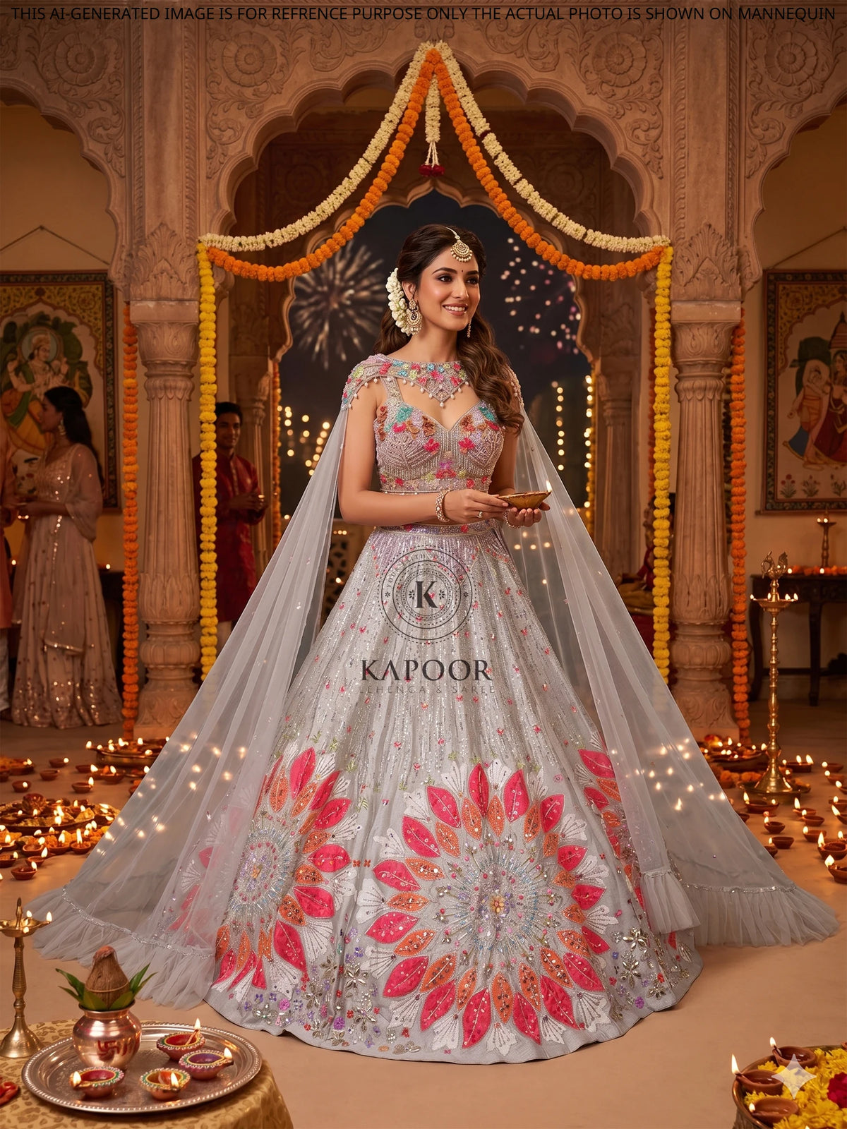 MyFashion KLS-2669 Frost Noor Mirror Veil Couture Lehenga