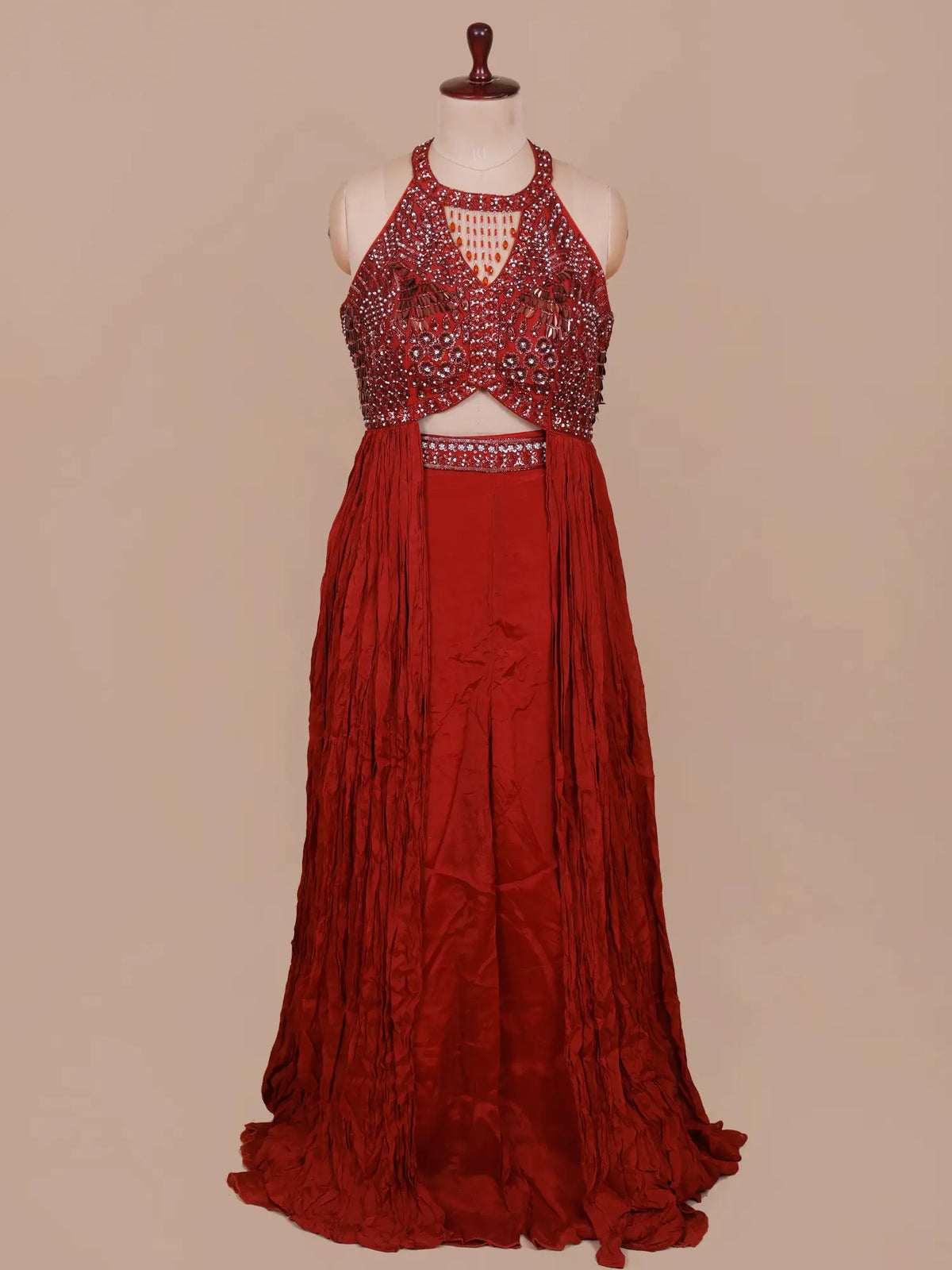 MyFashion KLS-2830 New Arrival Red Pre Draped Saree For Parties