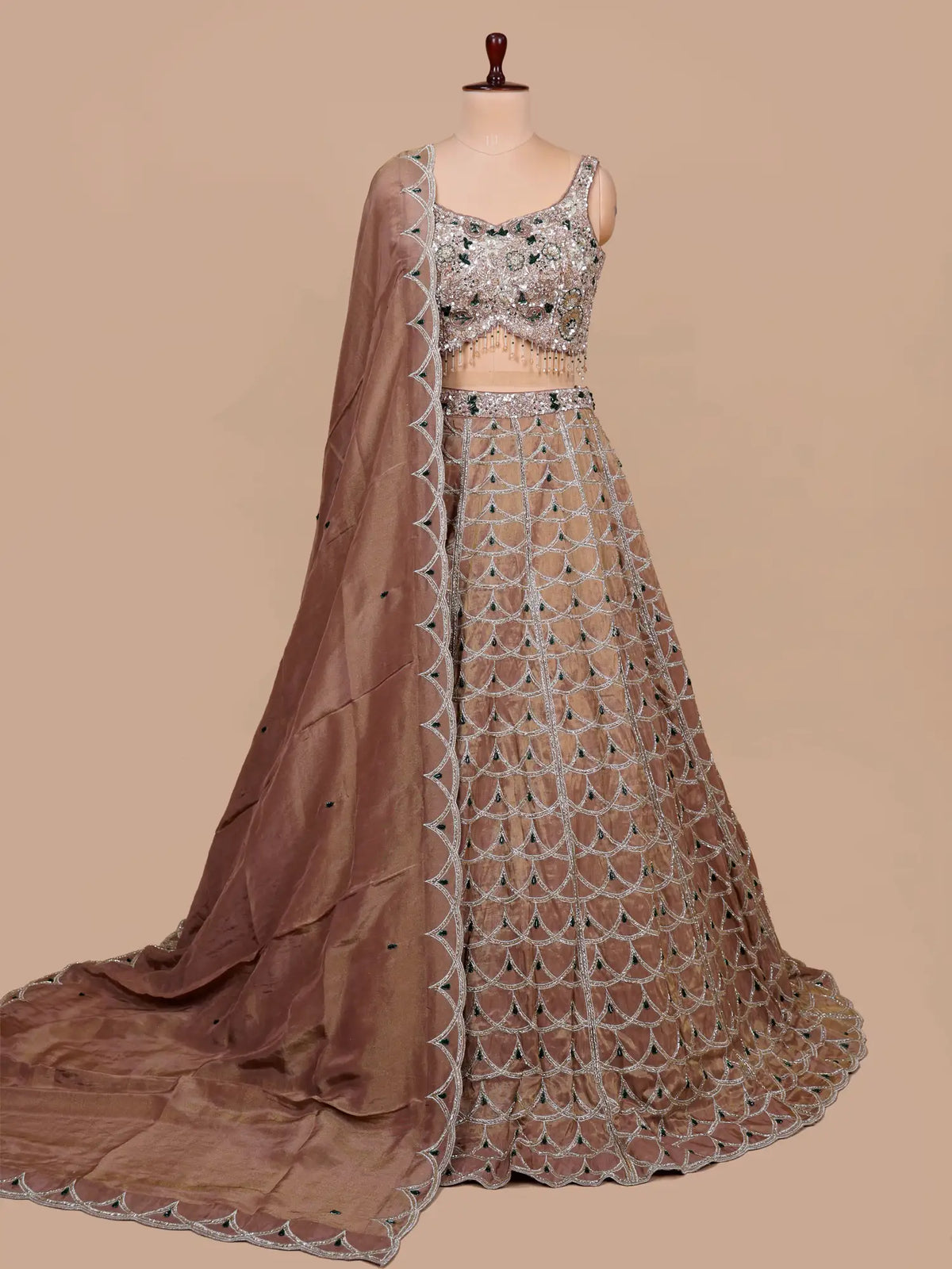 MyFashion KLS-2770 Copper Shimmer Lehenga Choli Zardosi Work