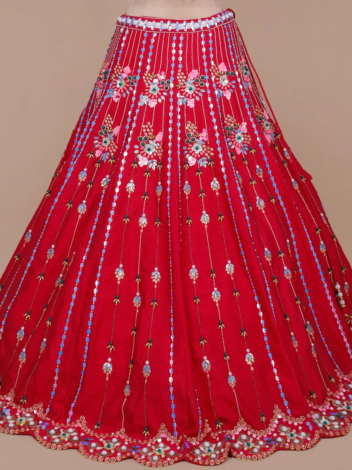 MyFashion -KLS-2840 Red Silk Bridal Lehenga Choli For Weddings And Festive Events