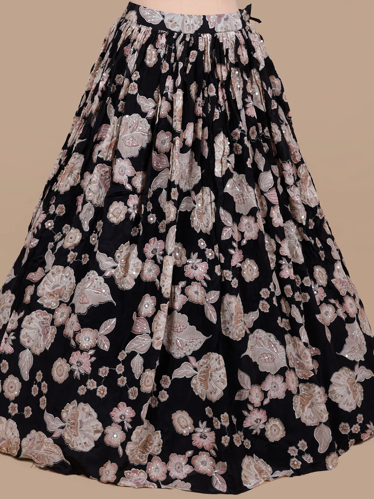 MyFashion KLS-2788 Exclusive Black Floral Crepe Silk Lehenga With Designer Work