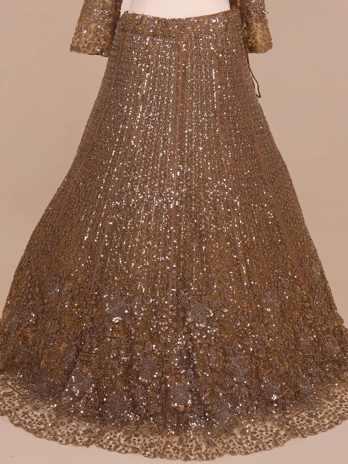 MyFashion -KLS-2819 Copper Net Lehenga With Designer Sequins Work For Wedding Functions