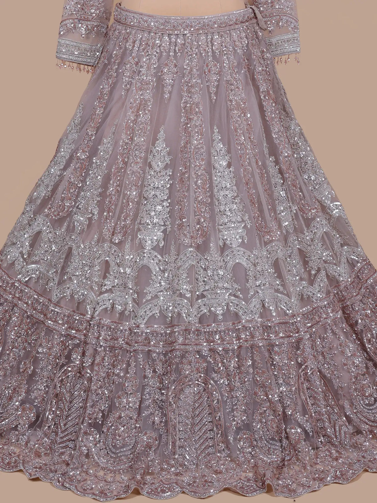 MyFashion KLS-2795 Luxury Party Wear Onion Pink Net Lehenga With Diamond Work