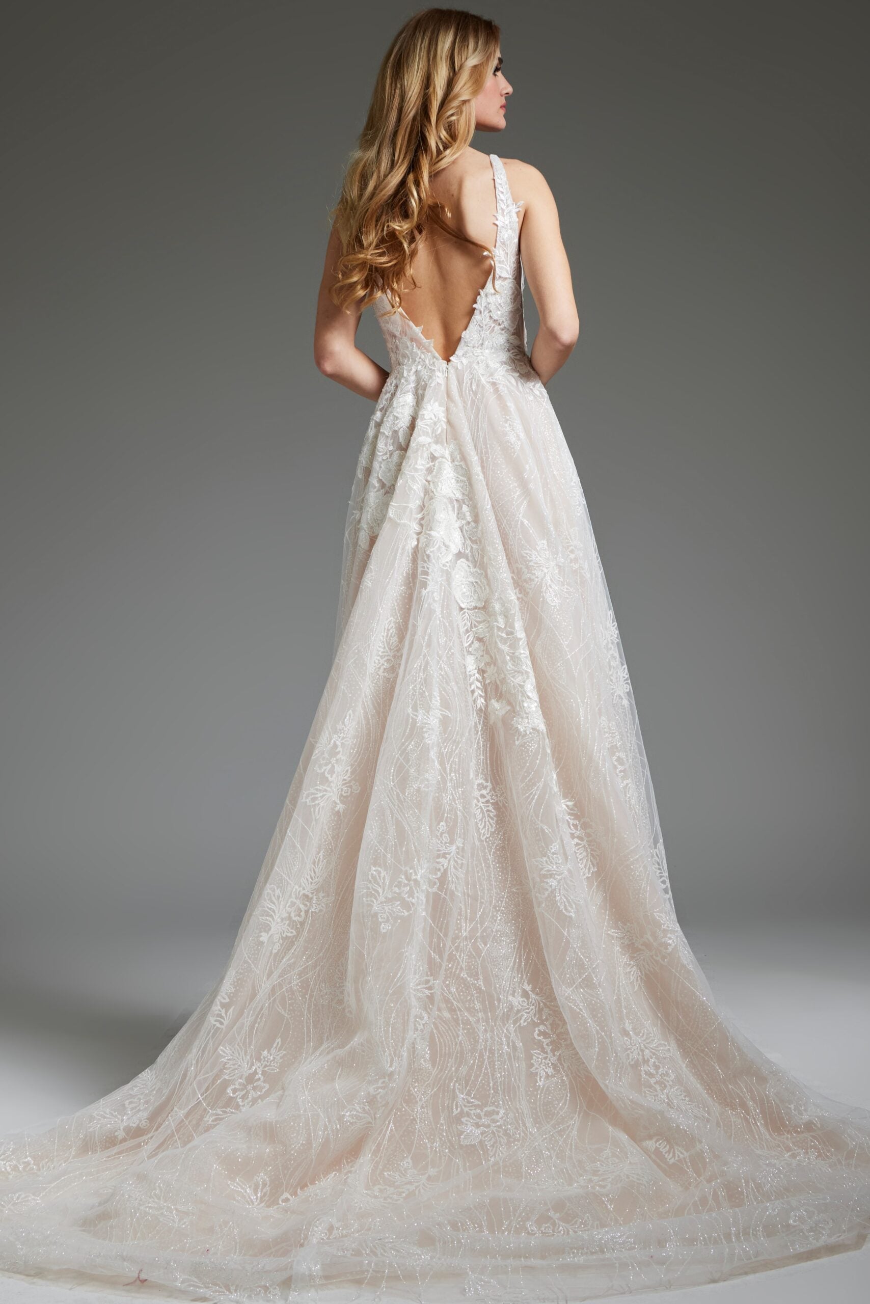 Jovani -39435 Floral Embellished A-Line Gown