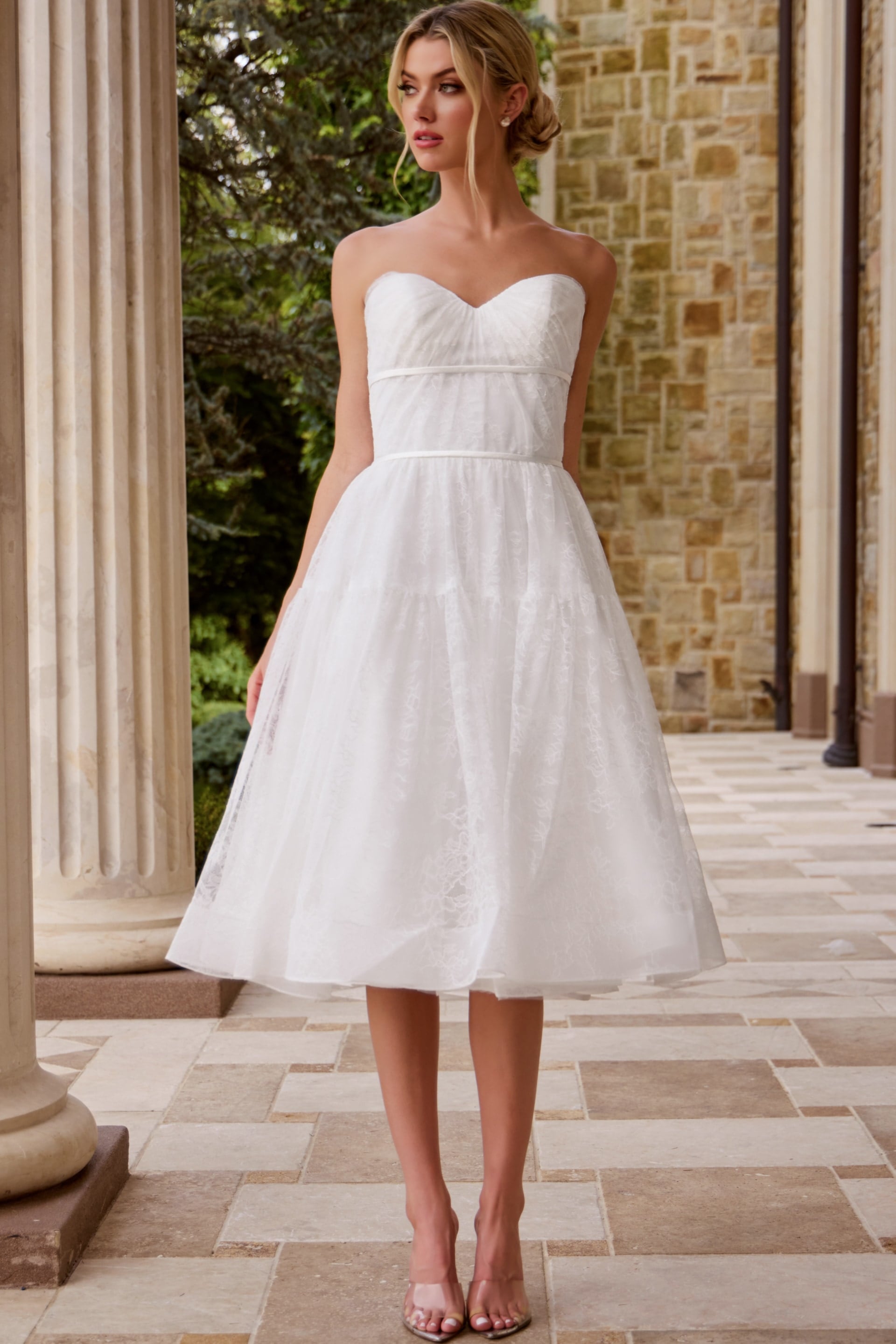 Jovani -JB48316 Strapless Sweetheart Lace Wedding Dress