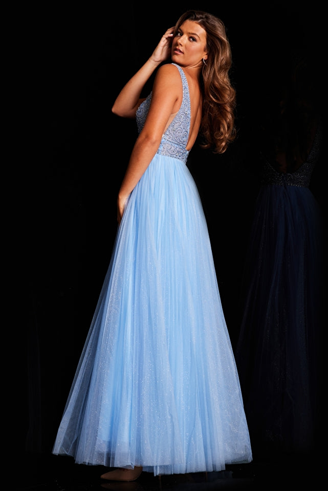 Tulle Skirt Sleeveless Prom Gown By Jovani -JVN05818