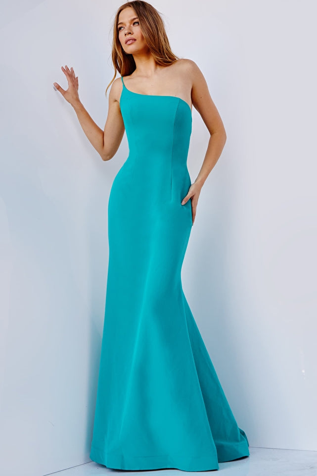 Jovani -JVN08327 One Shoulder Fitted Prom Sheath Dress