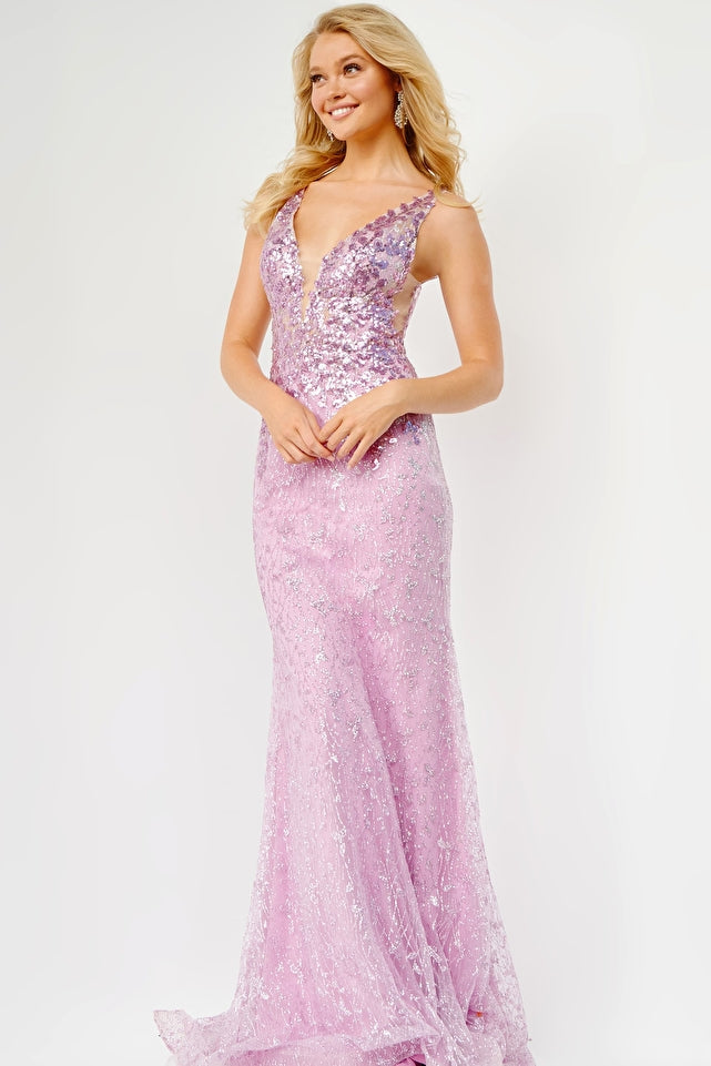 Jovani -JVN08418 Embellished Bodice Sheath Prom Dress