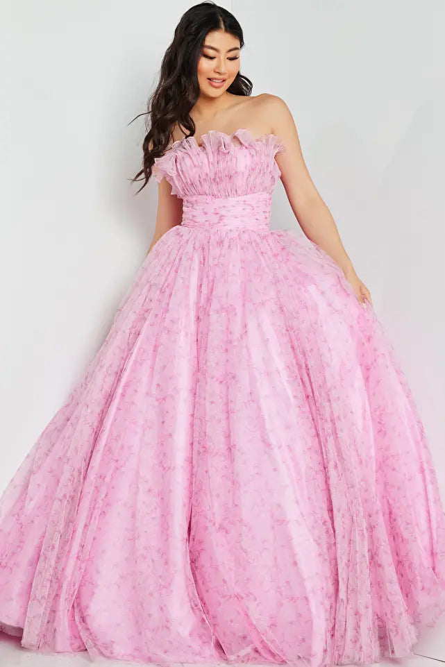 Jovani -JVN26209 Glitter Strapless Prom Ball Gown