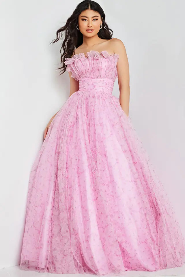 Jovani -JVN26209 Glitter Strapless Prom Ball Gown