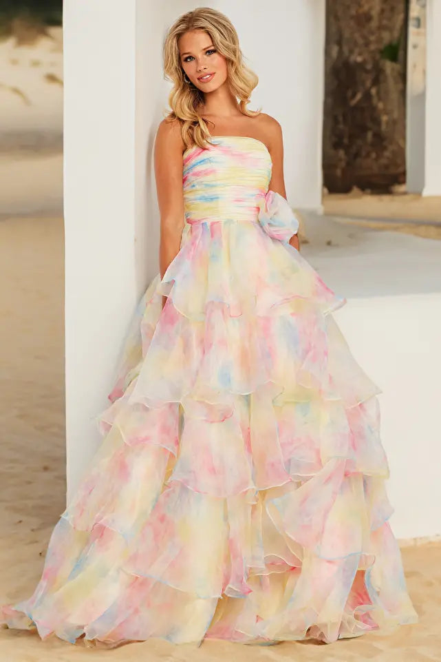 Jovani -JVN37456 Floral Printed Prom Ball Gown