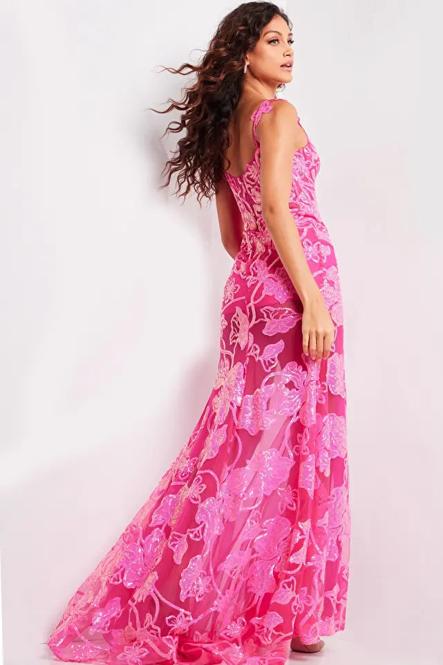 Jovani -38462 Sequin Plunging Neck Prom Dress