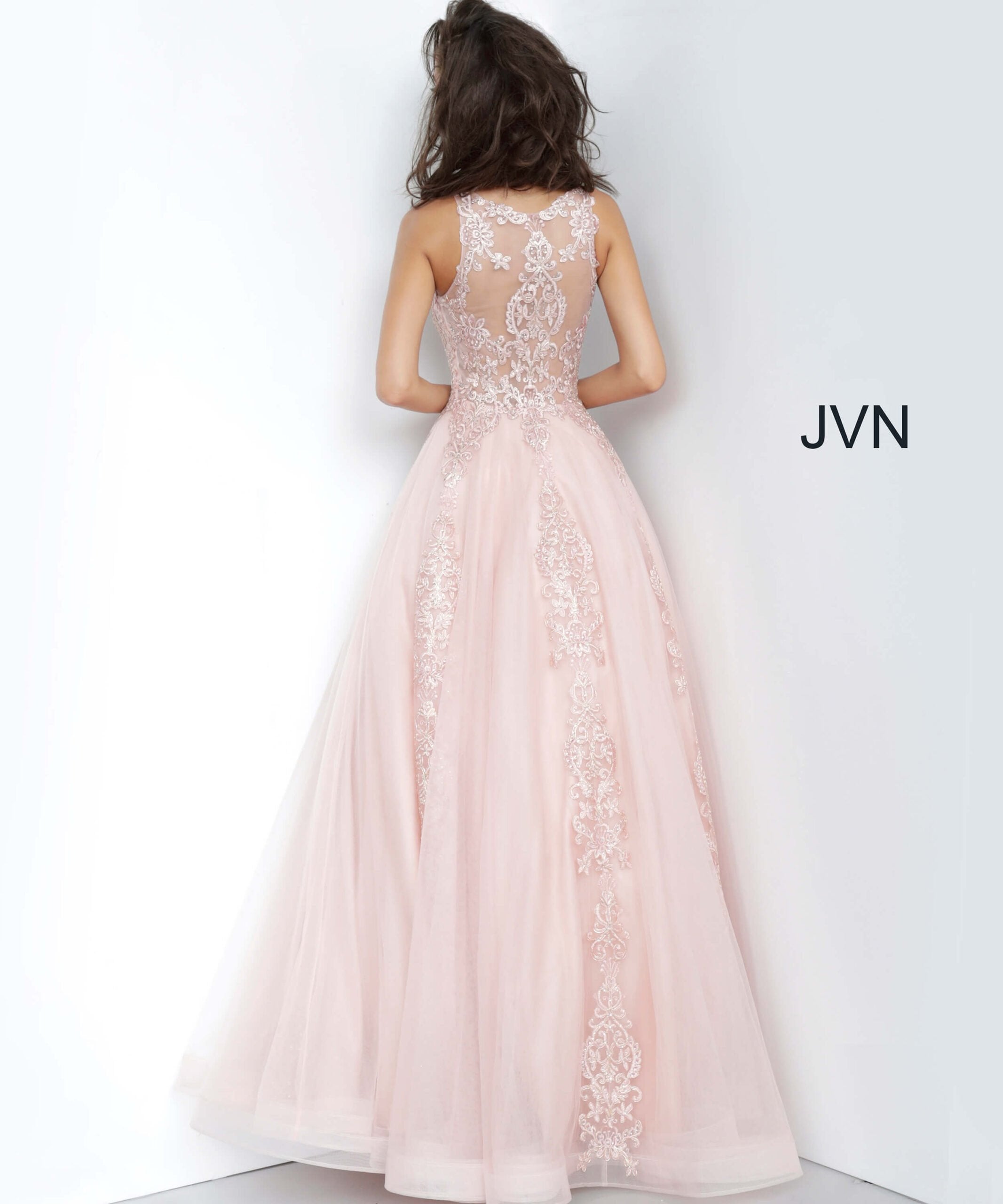 Jovani -59046 Blush Beaded Prom Ballgown