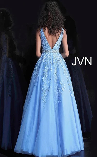 Jovani -JVN68258 Embellished Belt Prom Ball Gown