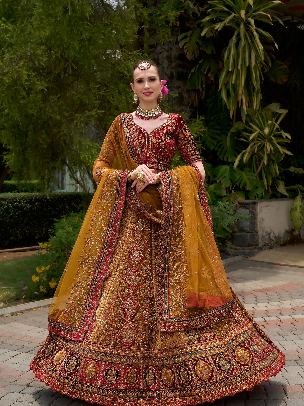 MyFashion -KLS-1207 Velvet Lehenga Set Featuring Heavy Sequins And Jarkan