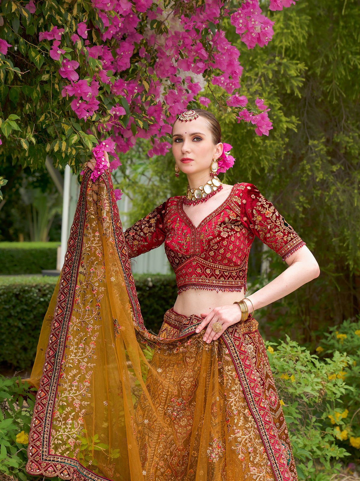 MyFashion -KLS-1207 Velvet Lehenga Set Featuring Heavy Sequins And Jarkan