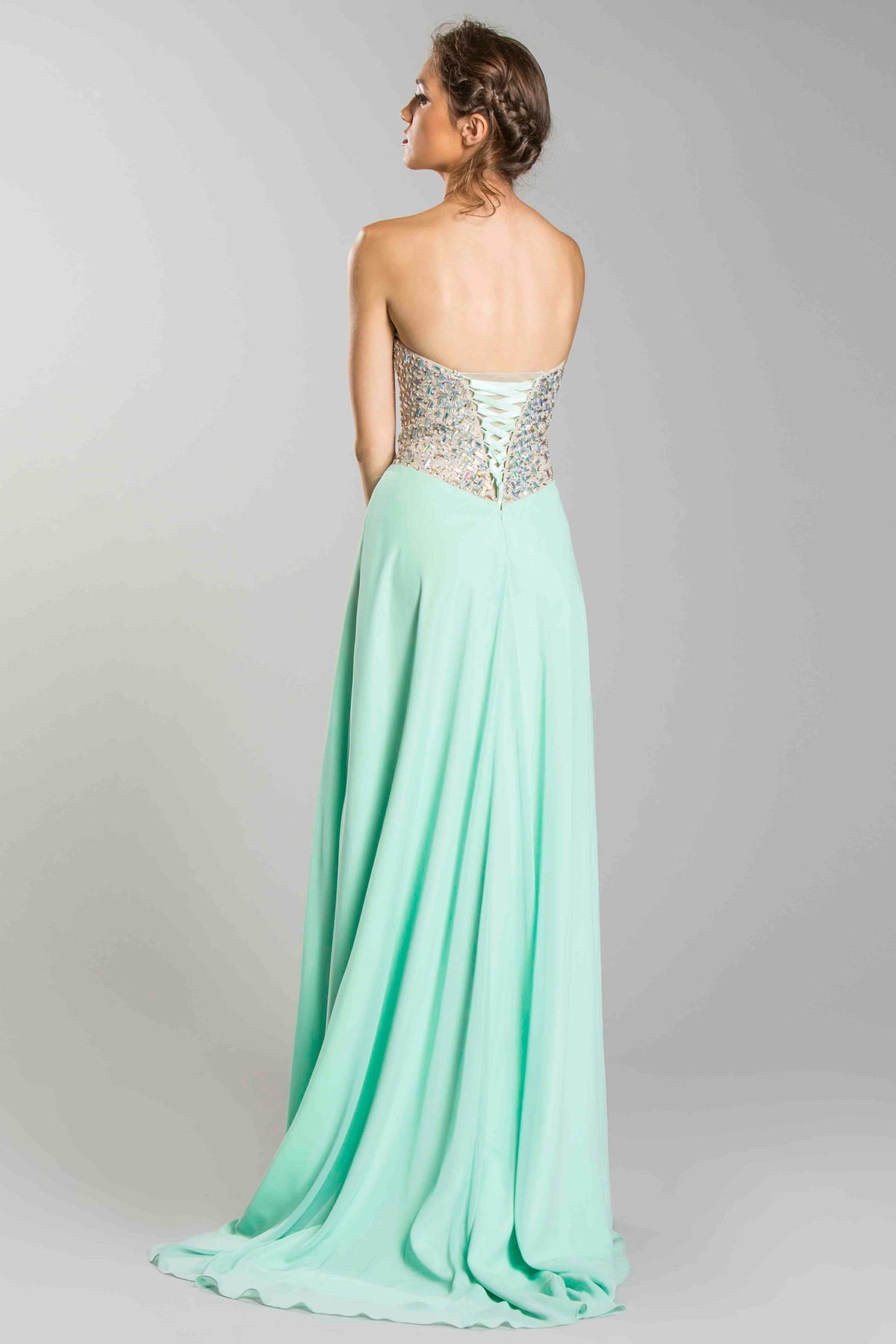 Aspeed Design -L1299 Fully Beaded Bodice A-Line Prom Dress