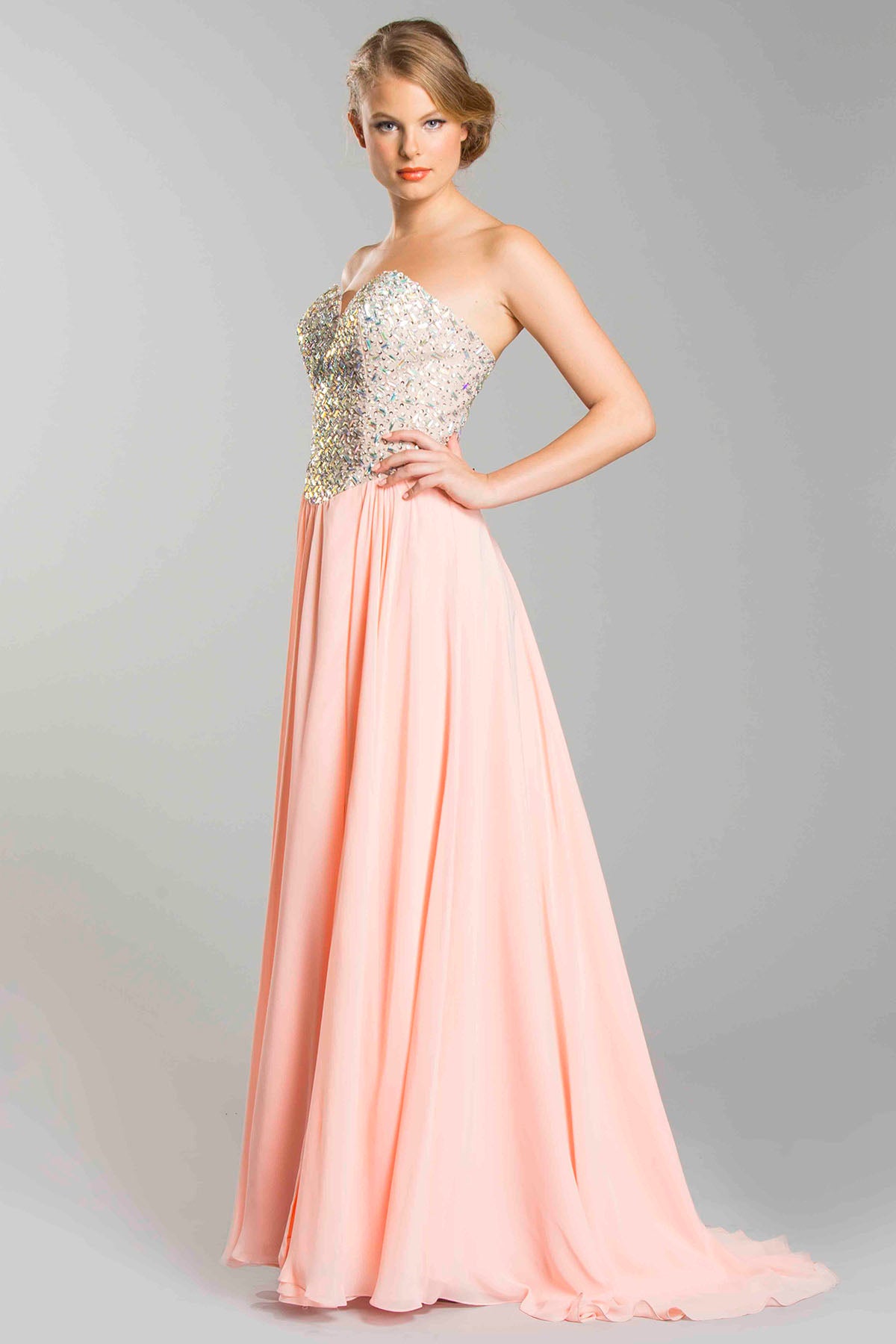 Aspeed Design -L1299 Fully Beaded Bodice A-Line Prom Dress