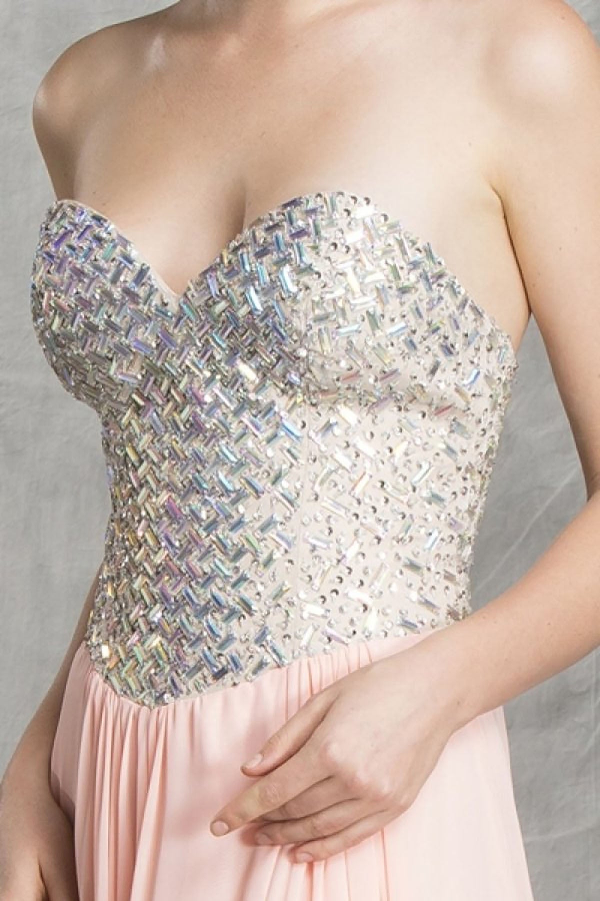 Aspeed Design -L1299 Fully Beaded Bodice A-Line Prom Dress