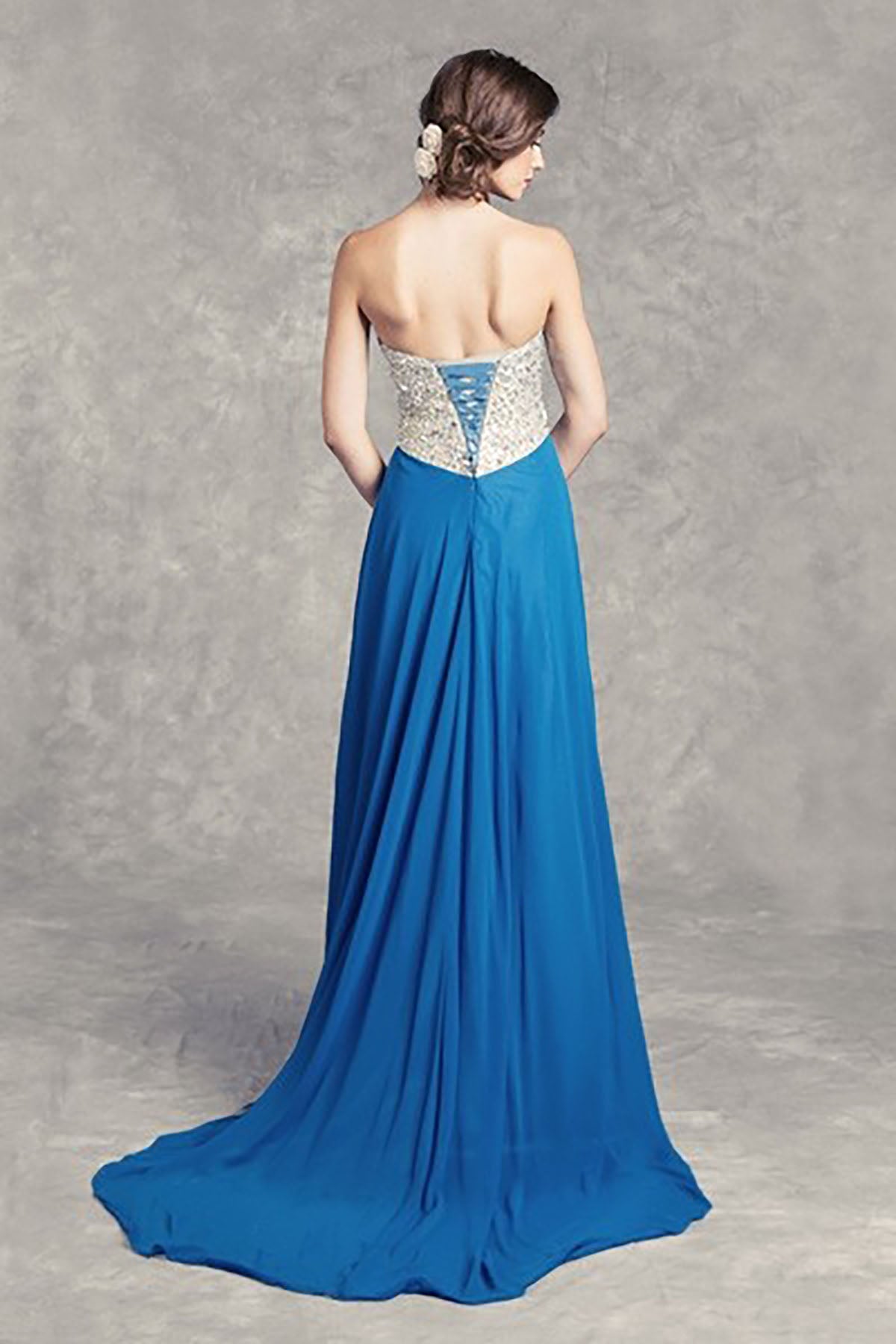 Aspeed Design -L1299 Fully Beaded Bodice A-Line Prom Dress