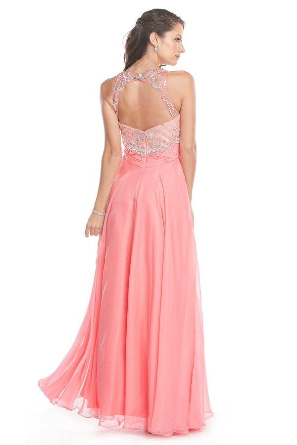 Clearance Sale -Aspeed Design -L1419 Embellished Bodice A-Line Prom Dress