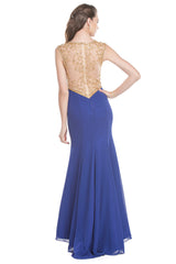 Aspeed Design -L1420 Beaded High Neck Long Sheath Dress