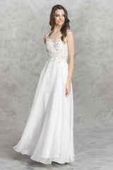 Aspeed Design -L1425 Illusion Back Long A-Line Prom Dress