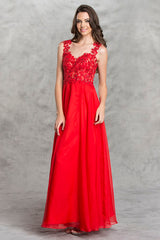 Aspeed Design -L1425 Illusion Back Long A-Line Prom Dress