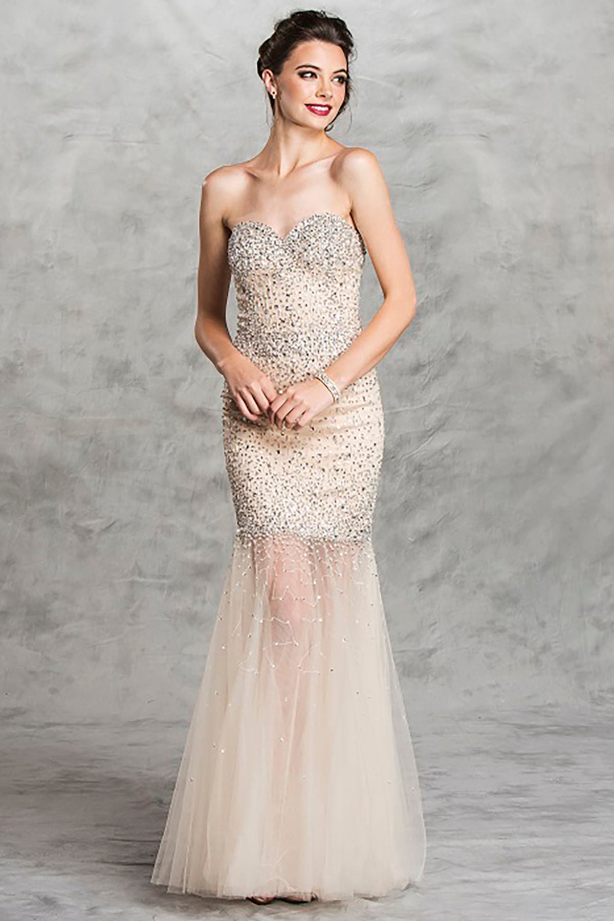 Aspeed Design -L1461 Strapless Sheath Dress