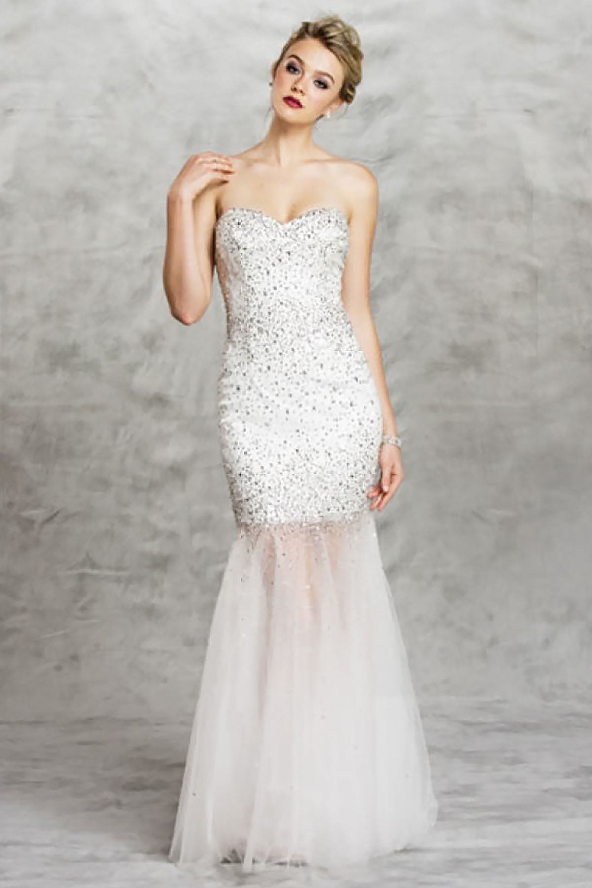 Aspeed Design -L1461 Strapless Sheath Dress