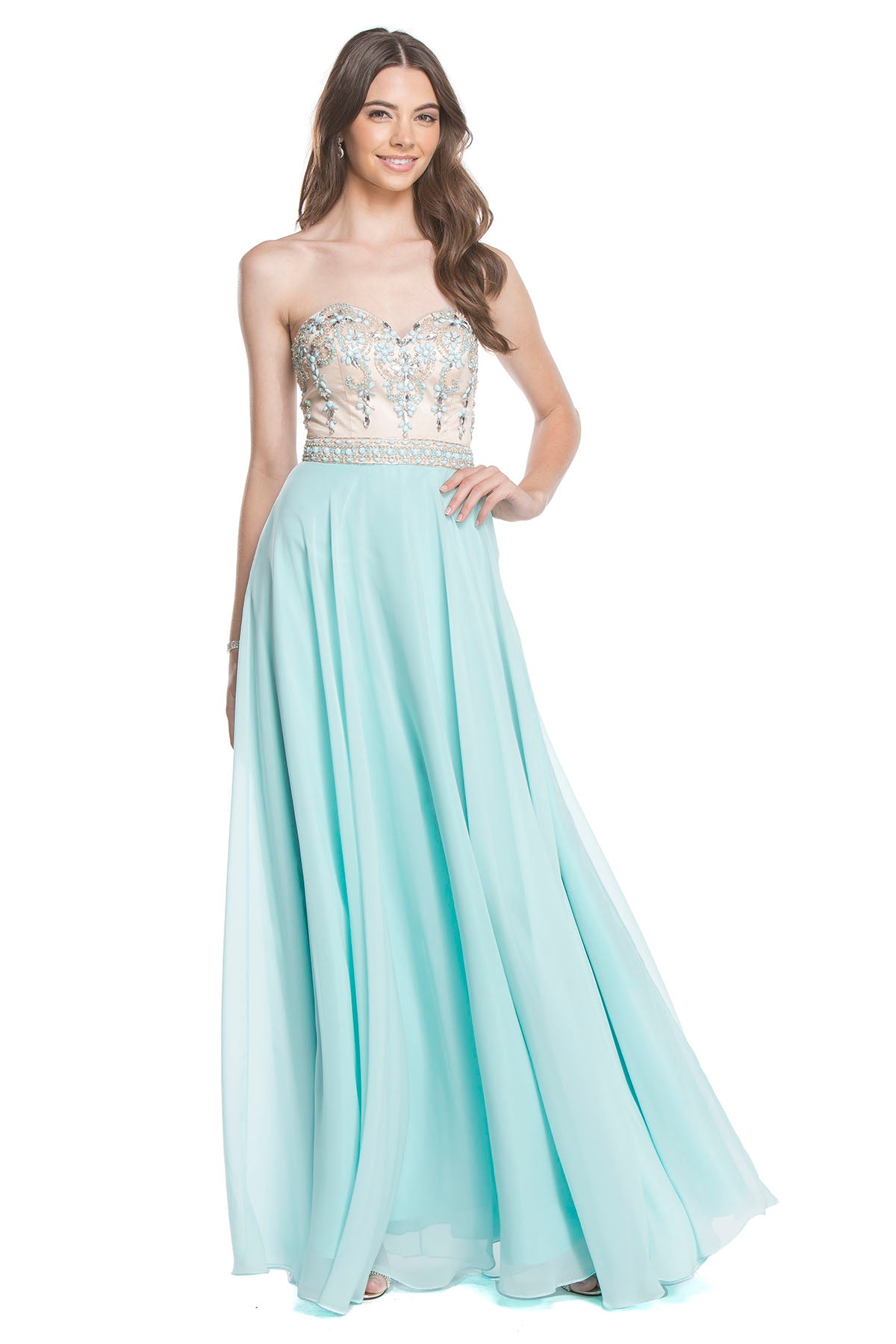 Aspeed Design -L1546 Strapless Beaded A Line Dress