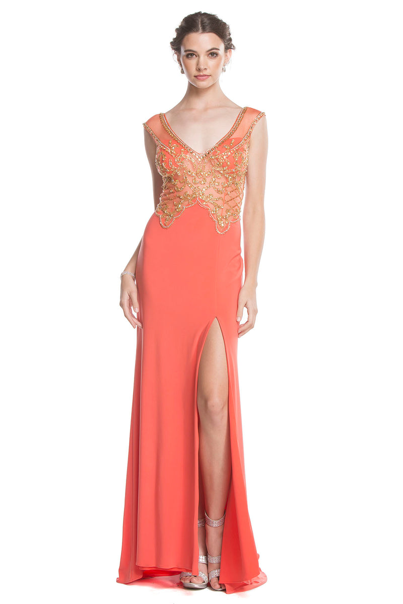 Aspeed Design -L1548 Embellished Bodice A Line Dress