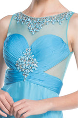 Clearance Sale -Aspeed Design -L1582 Ruched Bodice A Line Dress