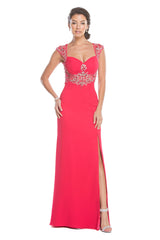 Aspeed Design -L1615 Sheer Embellished A Line Dress
