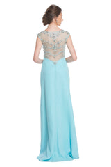 Aspeed Design -L1615 Sheer Embellished A Line Dress