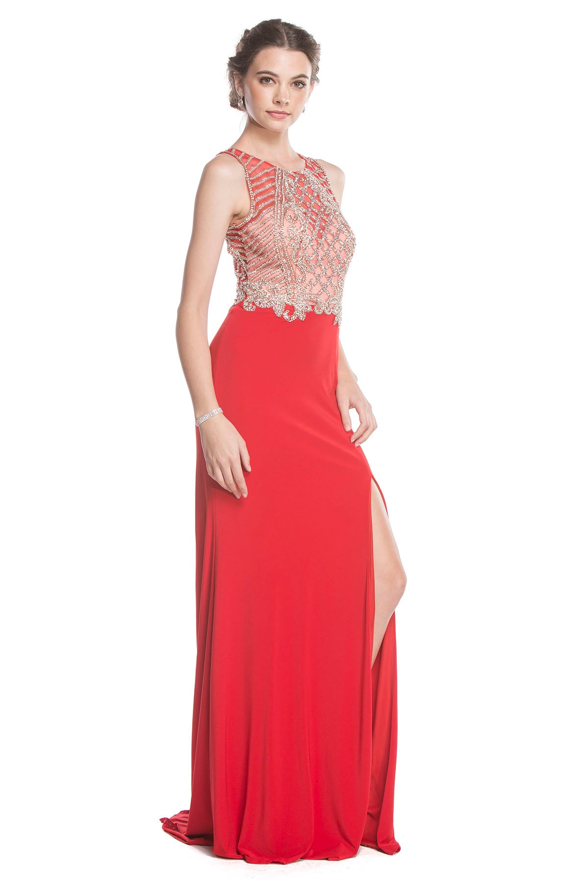 Aspeed Design -L1622 Embellished Sheath Dress