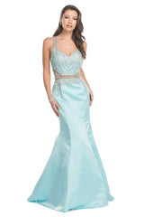 Aspeed Design -L1623 Embellished V Neck Mermaid  Dress