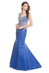 Aspeed Design -L1623 Embellished V Neck Mermaid  Dress