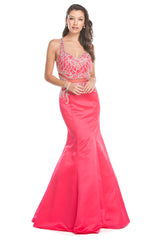 Aspeed Design -L1623 Embellished V Neck Mermaid  Dress