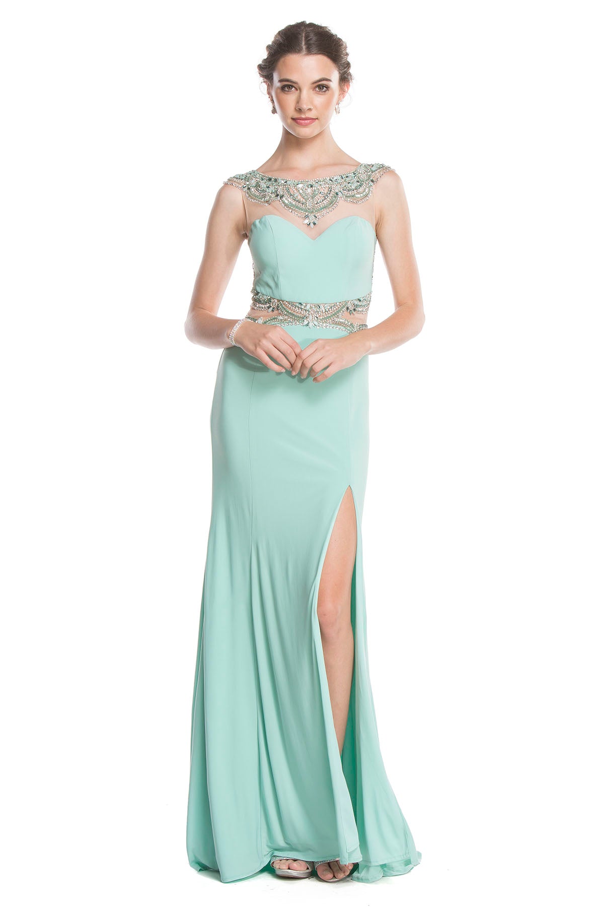 Aspeed Design -L1626 Embellished Fitted Sheath Dress