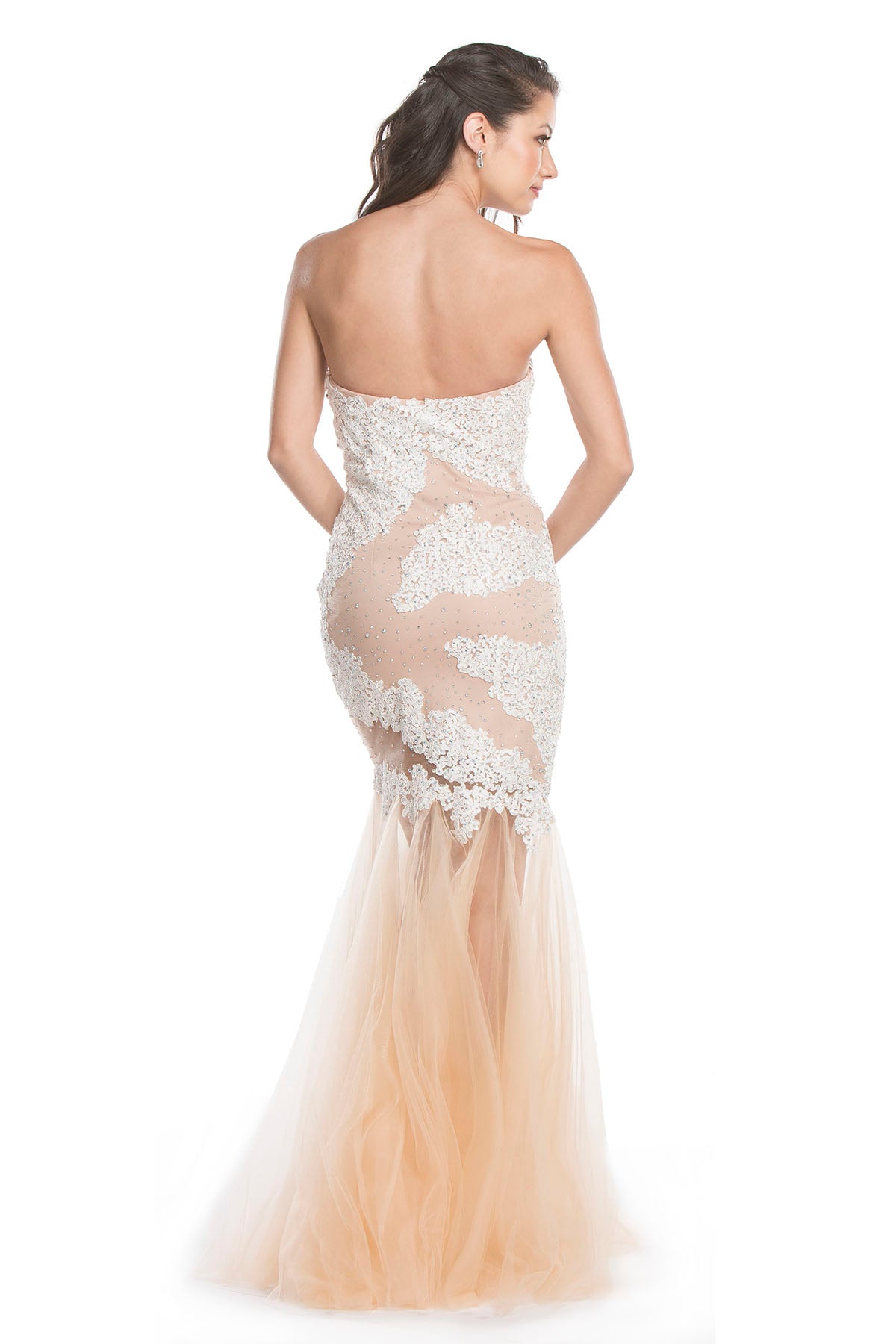 Aspeed Design -L1648 Strapless Embellished Sheath Dress