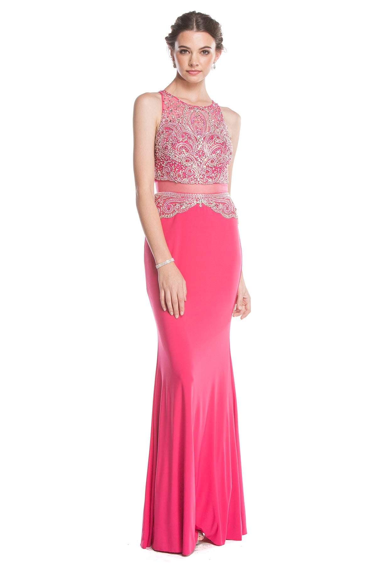 Aspeed Design -L1658 Beaded Bodice Sheath Dress