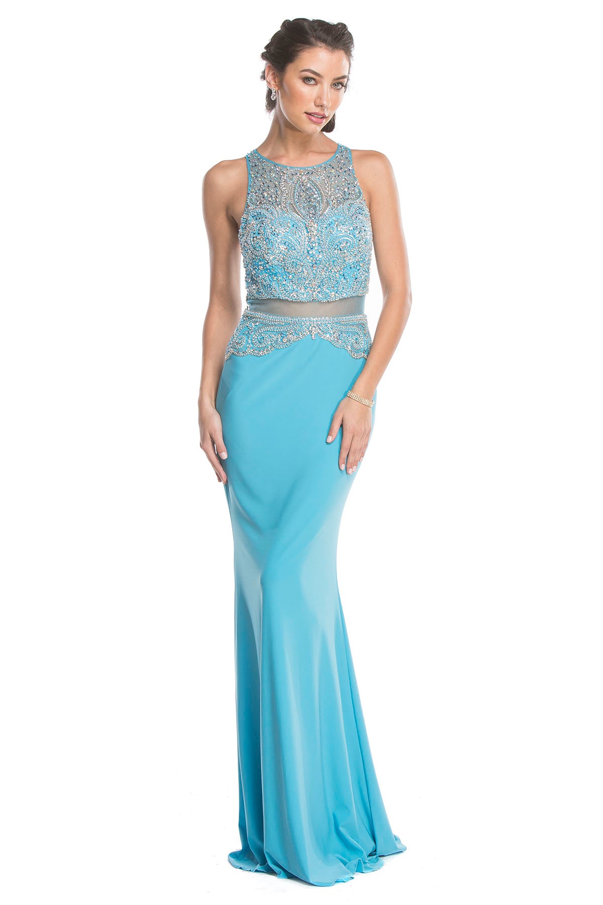 Aspeed Design -L1658 Beaded Bodice Sheath Dress